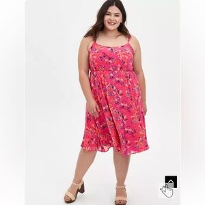 Torrid Midi Chiffon Pleated Dress